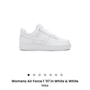 Women’s Air Force 1 ‘07 white on white sneakers. Size 9